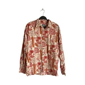 joe kealoha reyn spooner hawaiian shirt long sleeve button down size large